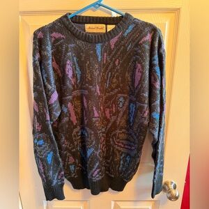Vintage Michael Gerald Men's Abstract Pattern Crewneck Sweater Sz M